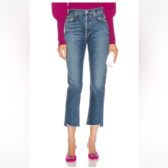 Agolde Riley High Rise Straight Crop jeans in Disguise, Size 28, GUC